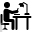 Writing, Write, Man, Work, Office, Table, Chair, Lamp