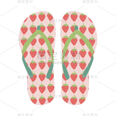 手绘-扁平风拖鞋服饰单品贴纸1
