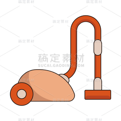卡通风家居电器用品贴纸-吸尘器