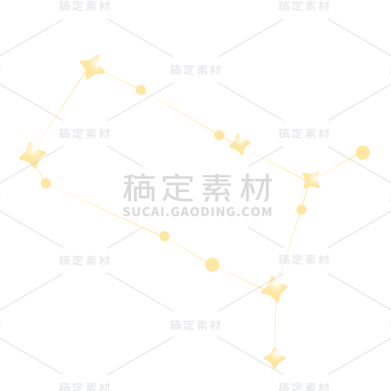 手绘-十二星座天文贴纸-SVG-双子座