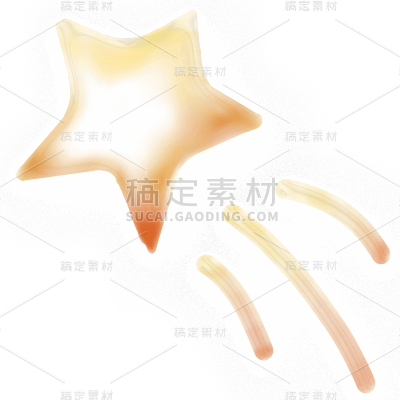 手绘水彩星星水滴元素