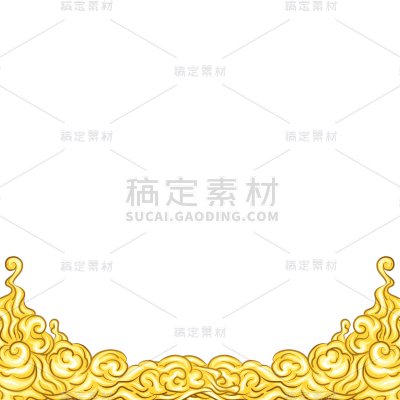 黄色国潮风传统祥云元素