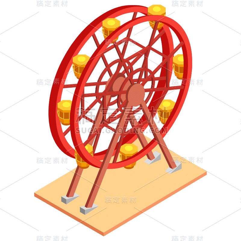 2.5D-游乐场元素贴纸-摩天轮
