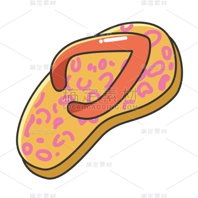 卡通氛围装饰贴纸-SVG-人字拖
