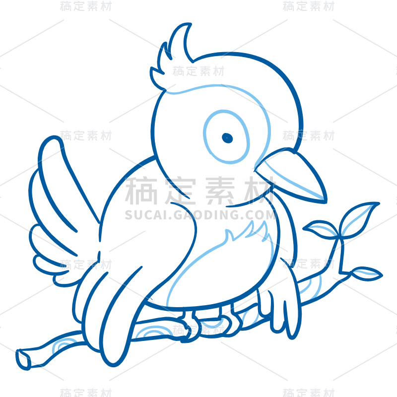 手绘-动物简笔画贴纸SVG-鸟