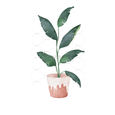 手绘绿植盆栽元素
