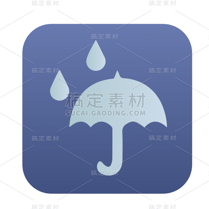 ICON-扁平天气icon-雨伞