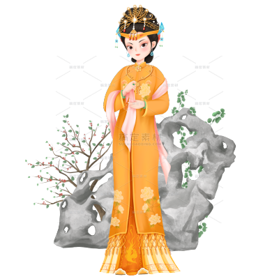 中国风人物插画贴纸-红楼梦