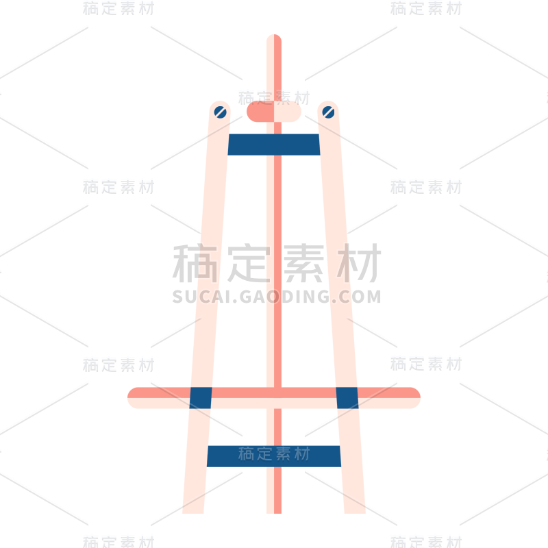 扁平风-兴趣班元素贴纸-画架