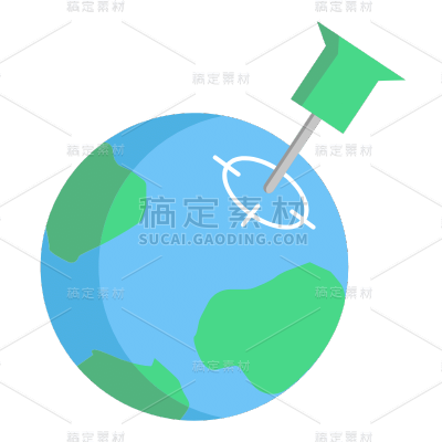 圆形几何扁平地图导航定位图标元素