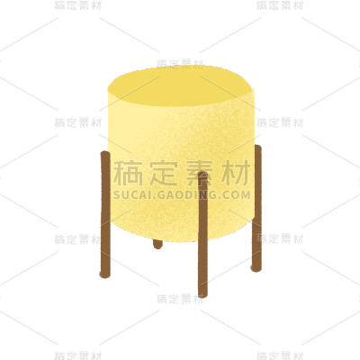 手绘风-家居用品贴纸-凳子