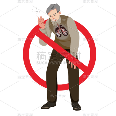 手绘-世界无烟日卡通人物贴纸10