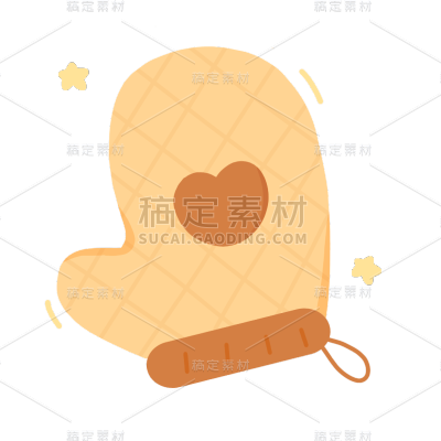 手绘-情侣烹饪美食贴纸-防烫手套