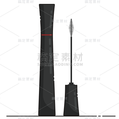 美容美妆行业icon多色扁平-睫毛膏