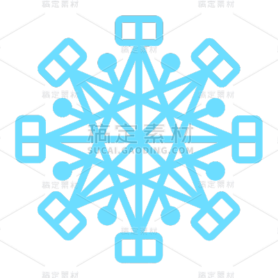 ICON-矢量蓝色雪花图标12