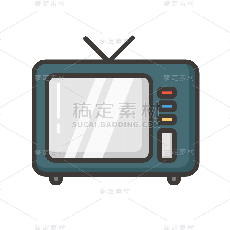 ICON-旅游类图标贴纸-SVG-电视机