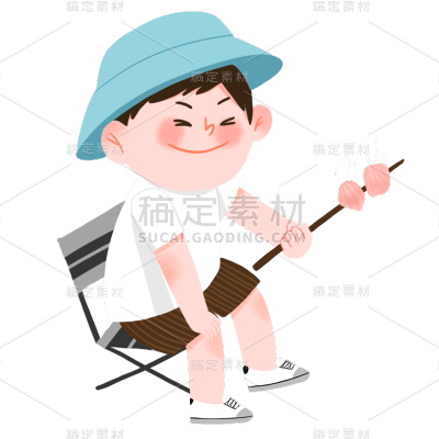 手绘风-儿童人物贴纸-男孩