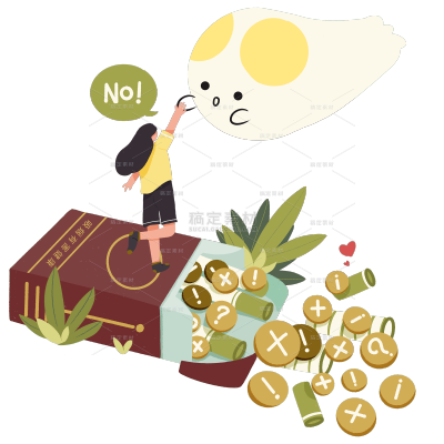 手绘肌理-世界无烟日禁烟人物贴纸