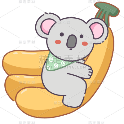 手绘-可爱动物元素贴纸-考拉