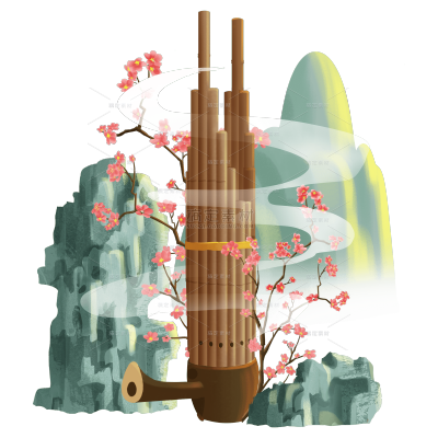 手绘-中国古典乐器元素贴纸