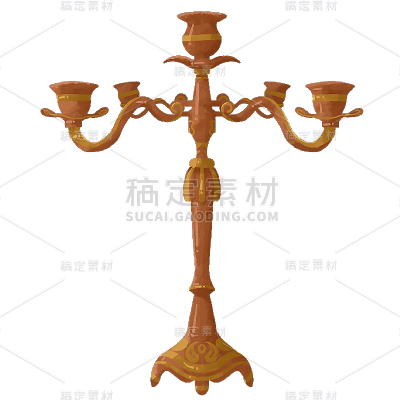 手绘-西方复古家具贴纸SVG-烛台