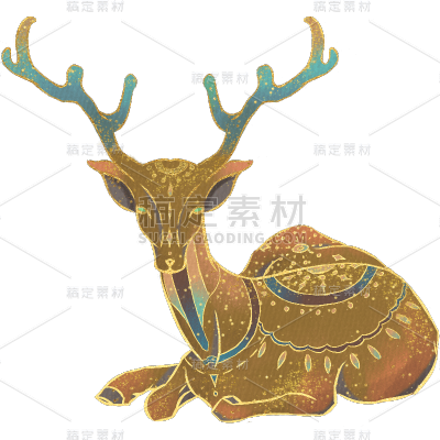 中国风-金箔动物元素-meihualu