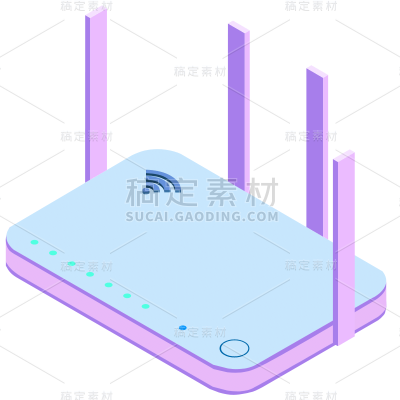 2.5D电脑配件贴纸svg-路由器