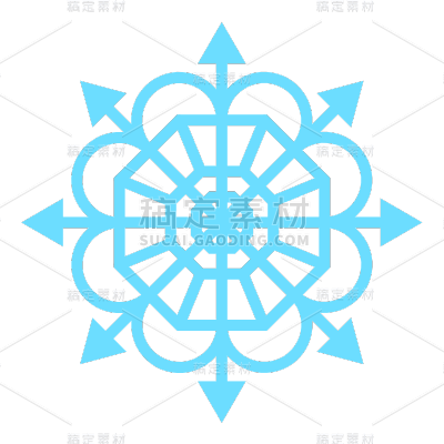 ICON-矢量蓝色雪花图标6
