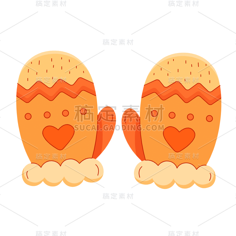 手绘-冬天元素-手套