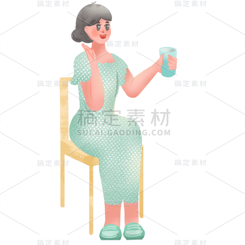 手绘肌理-同学聚会狂欢人物插画11