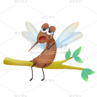 卡通-昆虫拟人元素贴纸-蚊子