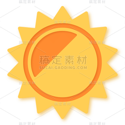 扁平-剪纸风天气元素-SVG-太阳