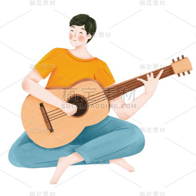 手绘风-人物贴纸-男孩