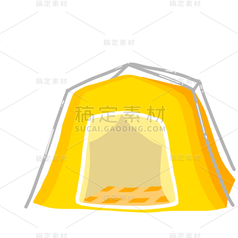 手绘-旅行元素贴纸套系-帐篷