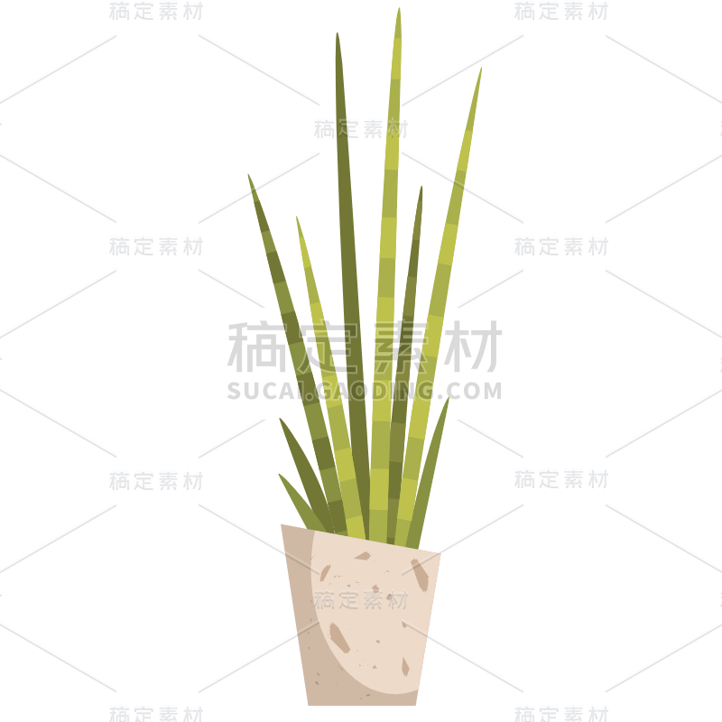 扁平-植物元素-SVG-盆栽3