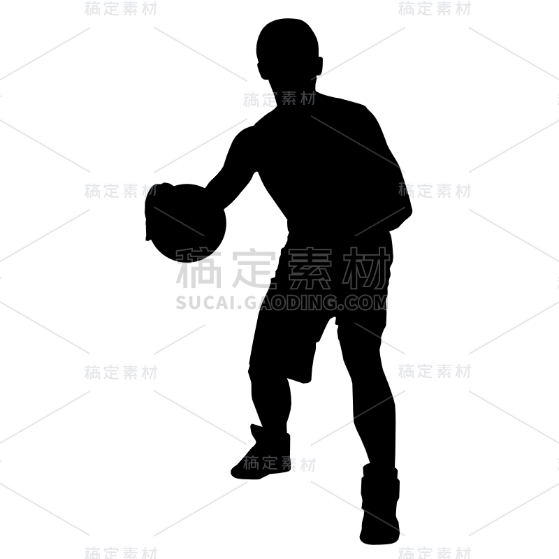 篮球人物剪影贴纸-SVG10