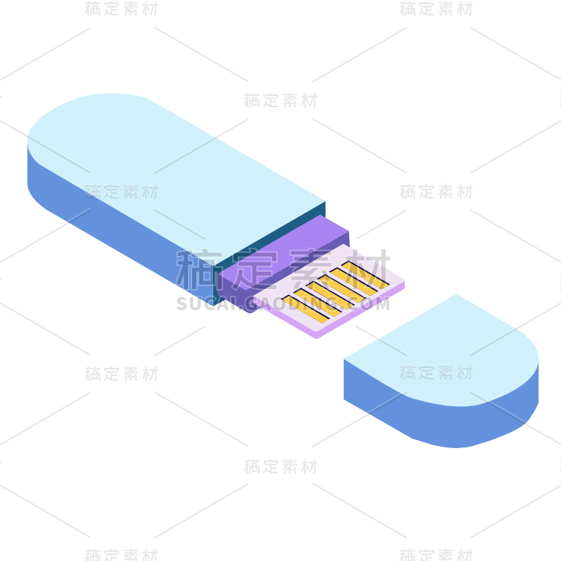 2.5D电脑配件贴纸svg-U盘