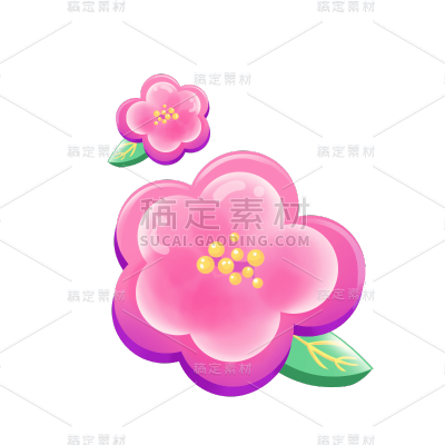 手绘-流行色贴纸套系-花朵