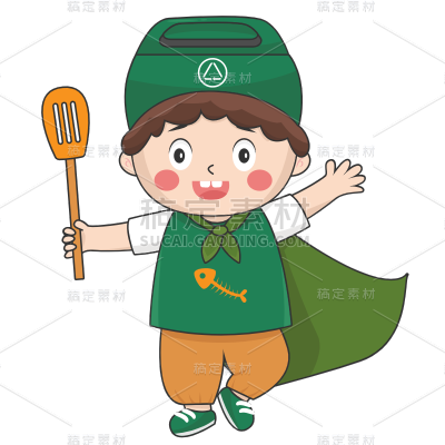 卡通创意儿童厨余垃圾垃圾分类元素贴纸