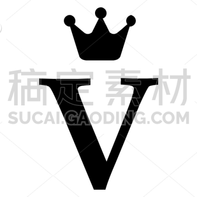 Royal, Alphabet, Crown, Letter, English, V