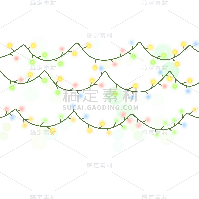 手绘-气氛灯串元素-装饰灯