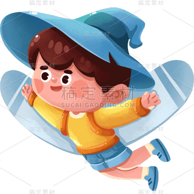 卡通风小人元素主题-小男孩