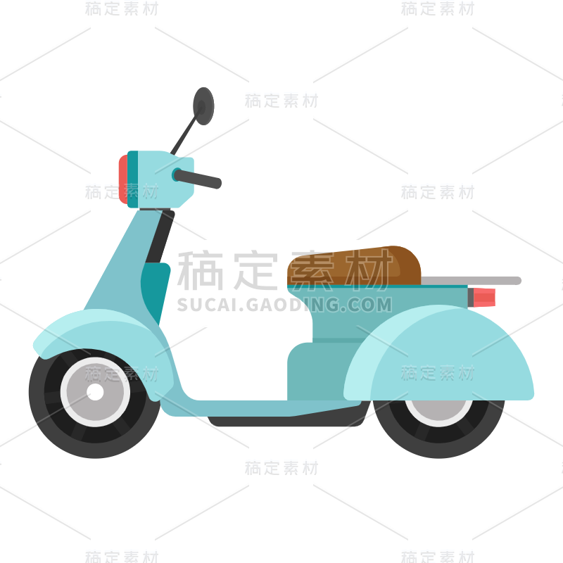 扁平风-交通工具纸-电动车