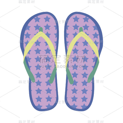 手绘-扁平风拖鞋服饰单品贴纸6