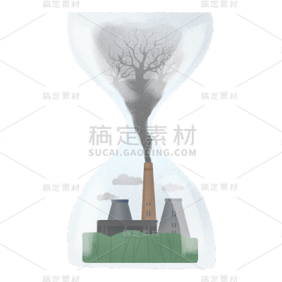 手绘-卡通风环保元素沙漏贴纸2