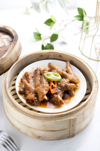 美食系列写实港式茶点小吃鼓汁凤爪