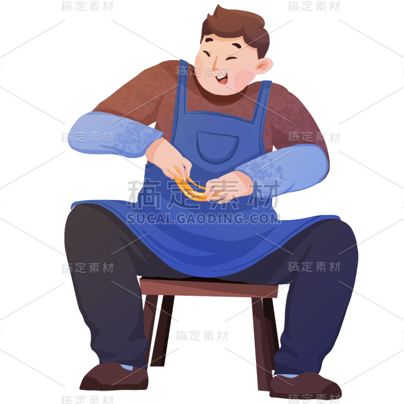 手绘肌理-人物元素贴纸-男人1
