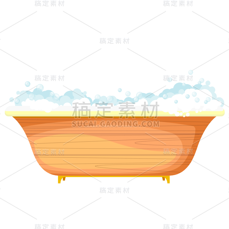 手绘-卡通风浴缸家居生活贴纸10