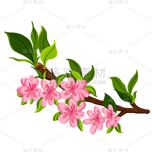 手绘-清新花卉植物元素贴纸4