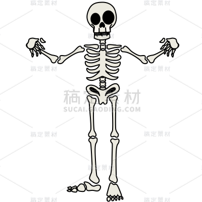 手绘-万圣节元素骷髅插画贴纸8